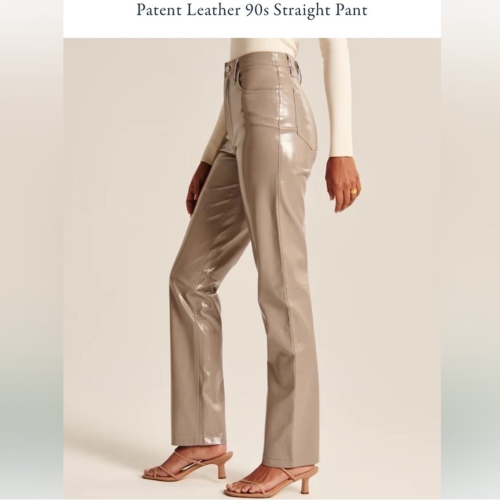 Abercrombie & Fitch 90’s Straight Ultra High Rise Curve Vegan Patent 28 6s 26 2s - Picture 6 of 12